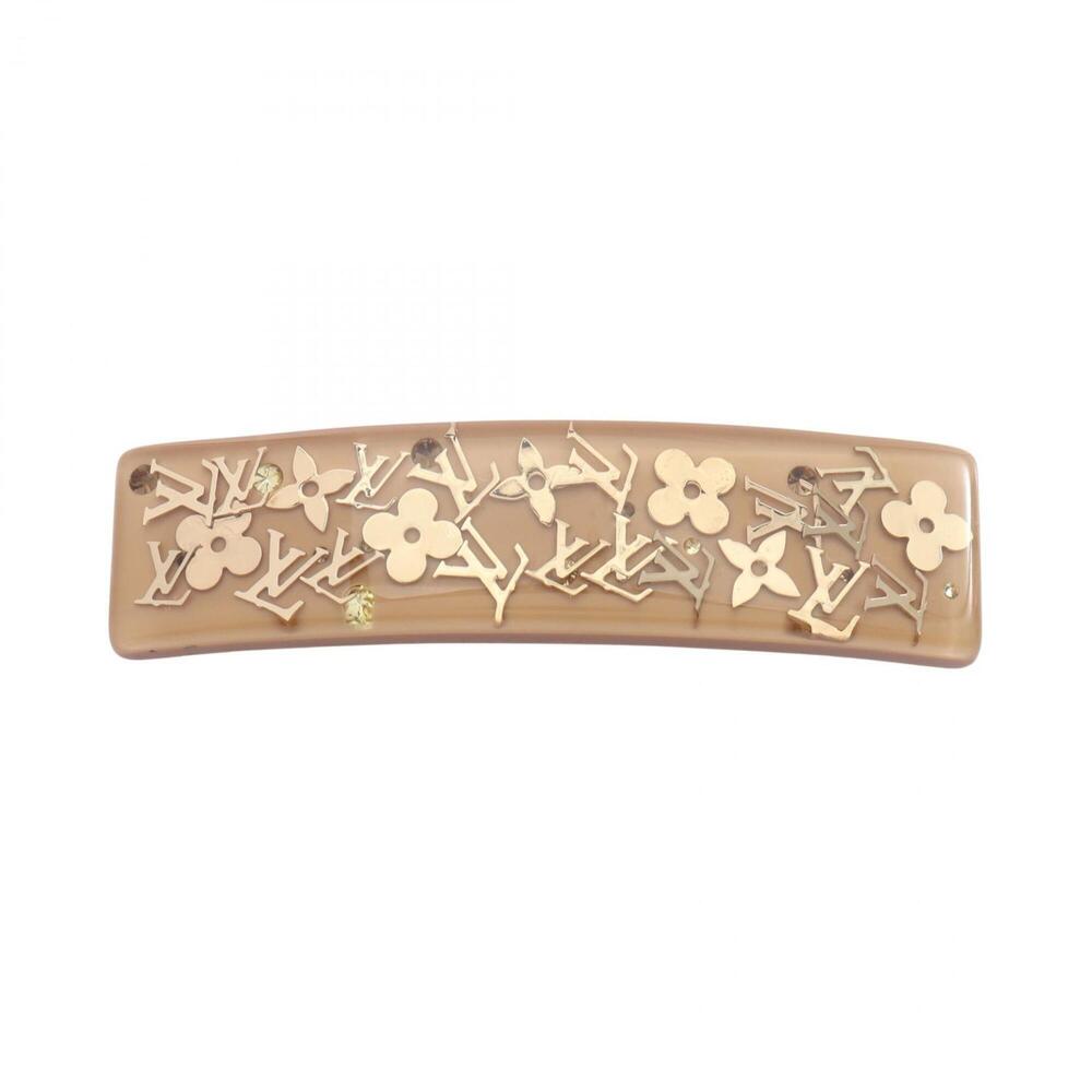 Louis Vuitton Inclusion GM Barrette, Gold Plated (GP), Resin, Women's, Pink/G...